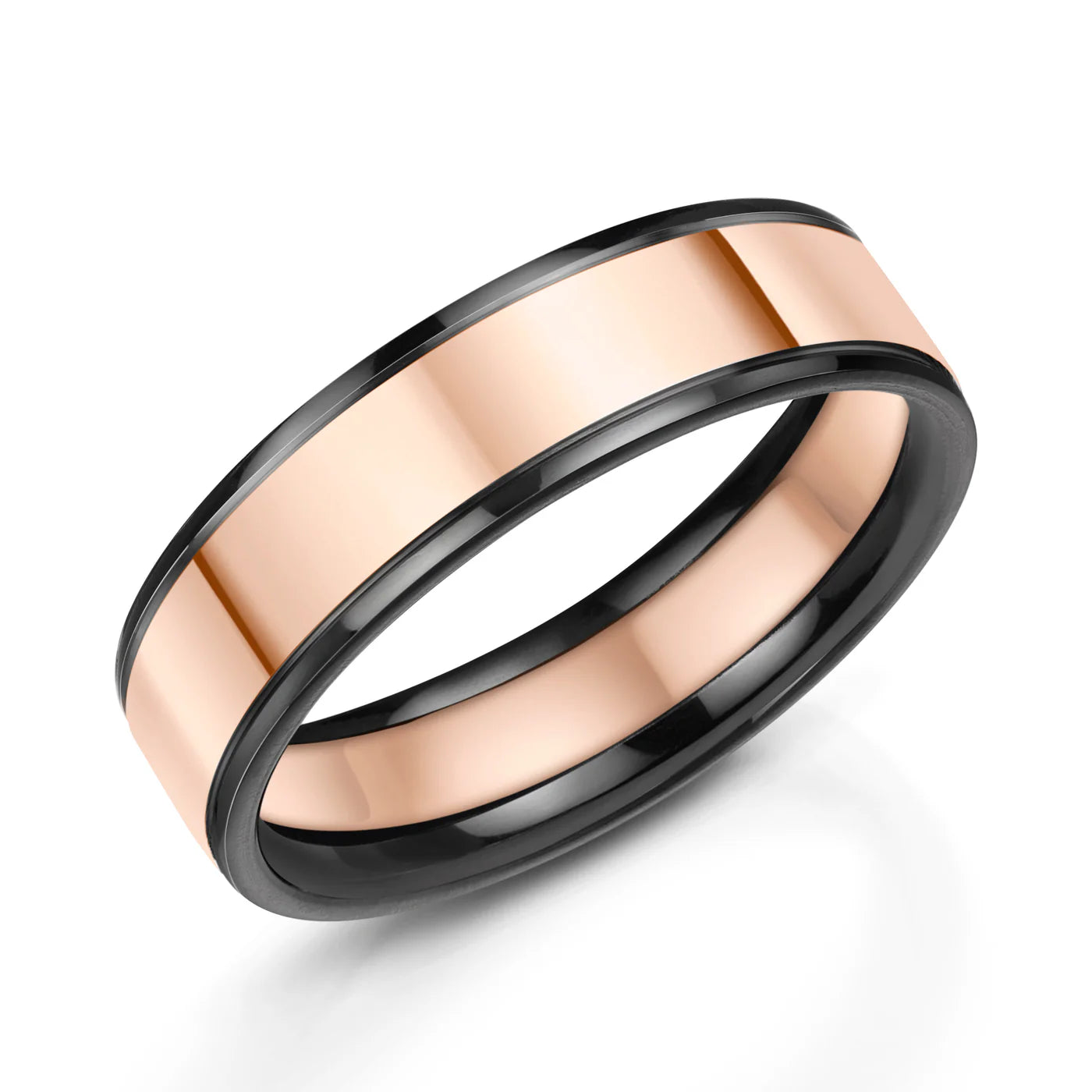 Zedd Duo Zirconium Men's Wedding Band 6mm ZZ560