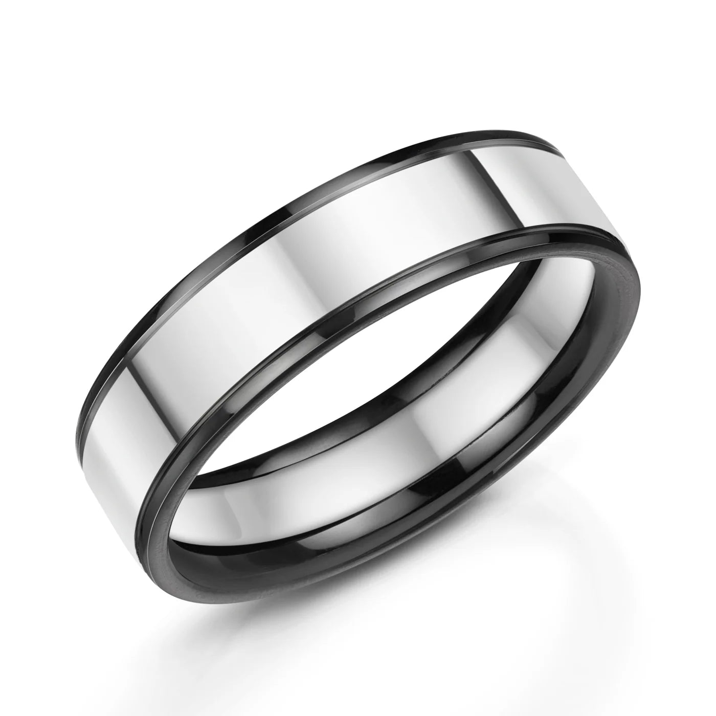 Zedd Duo Zirconium Men's Wedding Band 6mm ZZ560