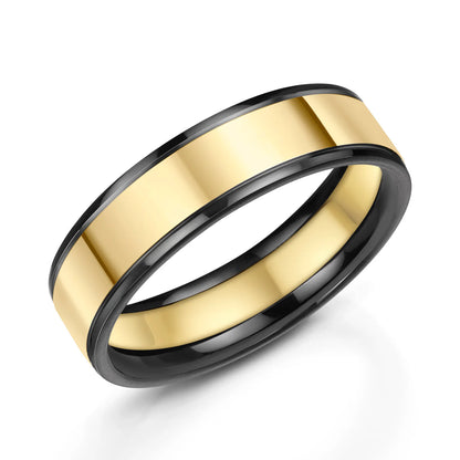 Zedd Duo Zirconium Men's Wedding Band 6mm ZZ560