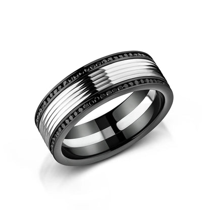 Zedd Diamond Zirconium Men's Wedding Band 7.5mm ZR807