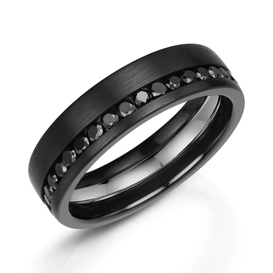 Zedd Diamond Zirconium Men's Wedding Band 6mm ZZD700