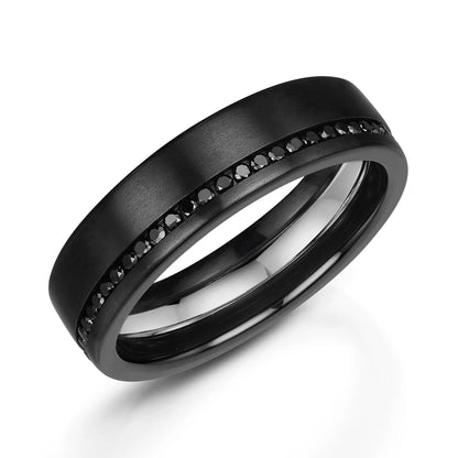 Zedd Diamond Zirconium Men's Wedding Band 6mm ZZD701