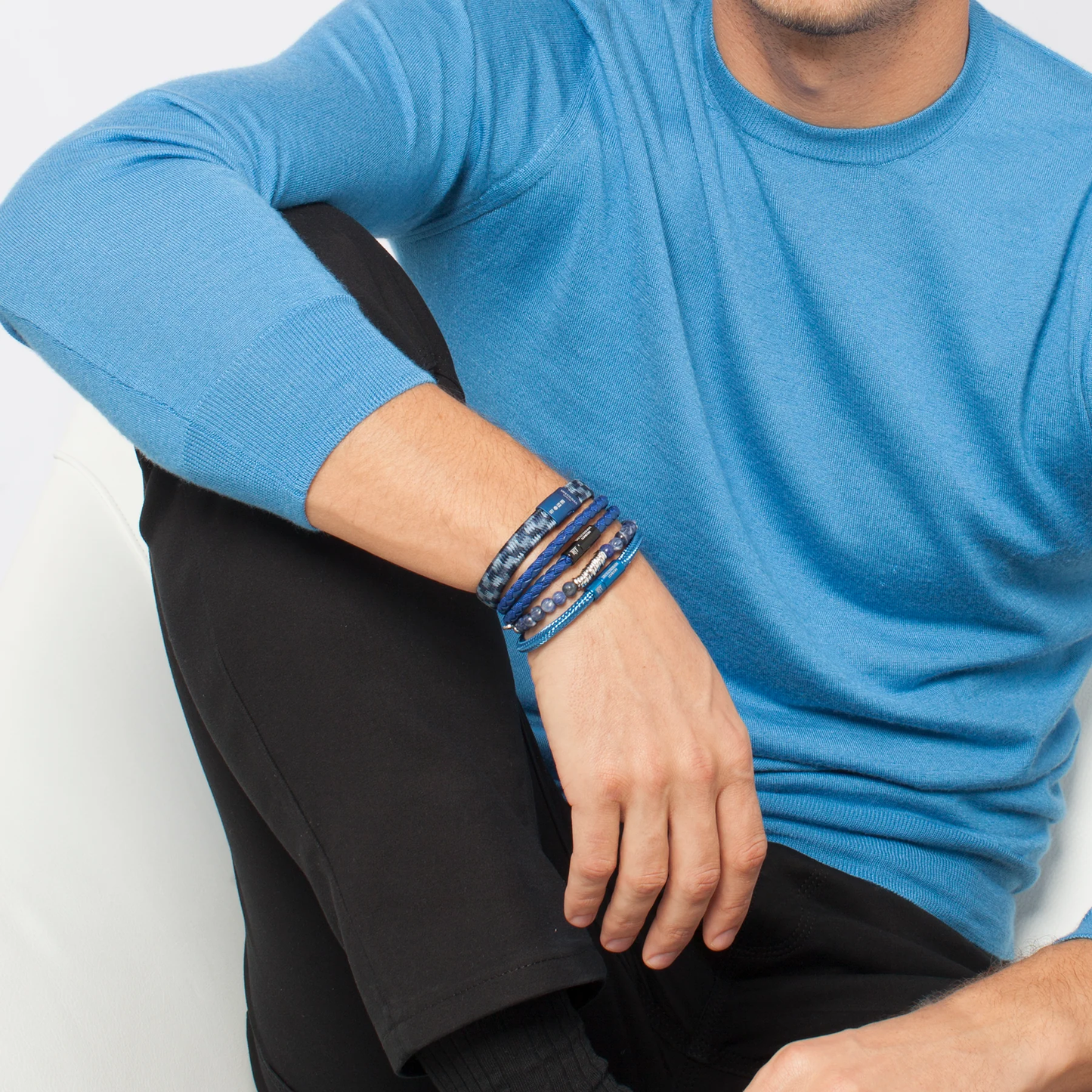 Tateossian Classic Discs Beaded Sodalite Medium