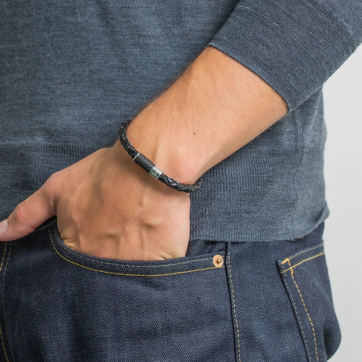 Tateossian Carbon Pop Bracelet Black Medium