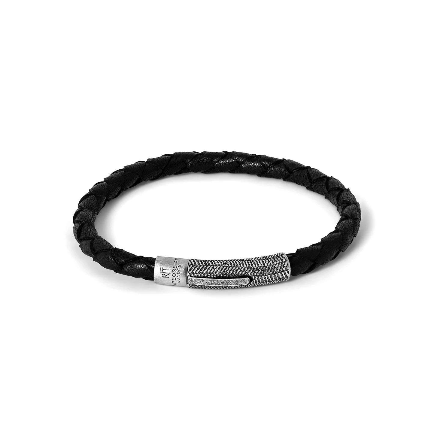 Tateossian Vintage Herringbone Click Black Medium