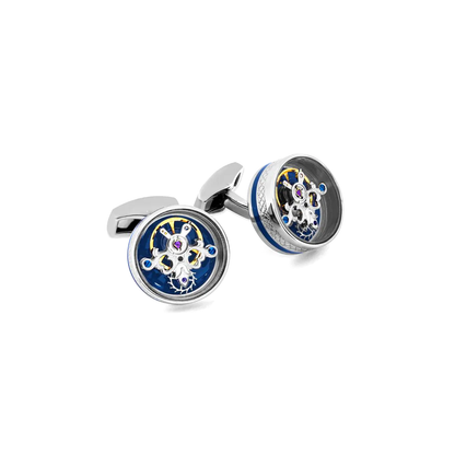 Tateossian Skull Tourbillon Cufflinks Palladium