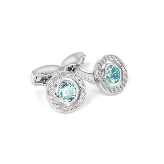 Tateossian Halo Aquamarine Cufflinks