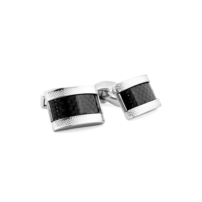 Tateossian Carbon D-Shape Cufflinks