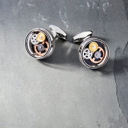 Tateossian Carbon Gear Cufflinks