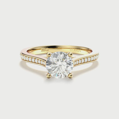 Classic Four Claw Solitaire Pavé Yellow Gold