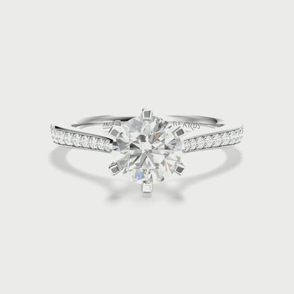 Classic Six Claw Solitaire Pavé Platinum