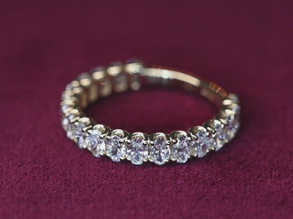 Beards 18k Yellow Gold Oval Cut Lab-Grown 3/4 Eternity