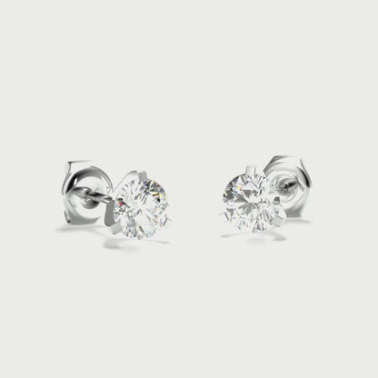 Beards Three Claw Diamond Studs Platinum