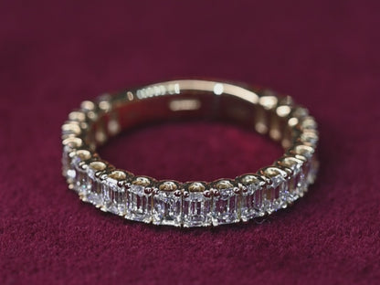 Beards 18k Yellow Gold Emerald Cut Lab-Grown 3/4 Eternity