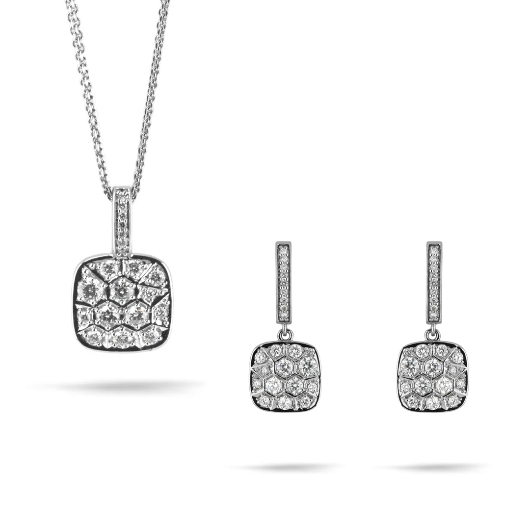 Beards Pave Diamond Necklace & Earring Set