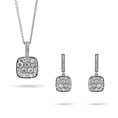 Beards Pave Diamond Necklace & Earring Set