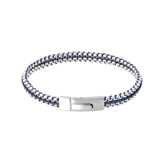 Tateossian Tris Button Bracelet Blue Medium
