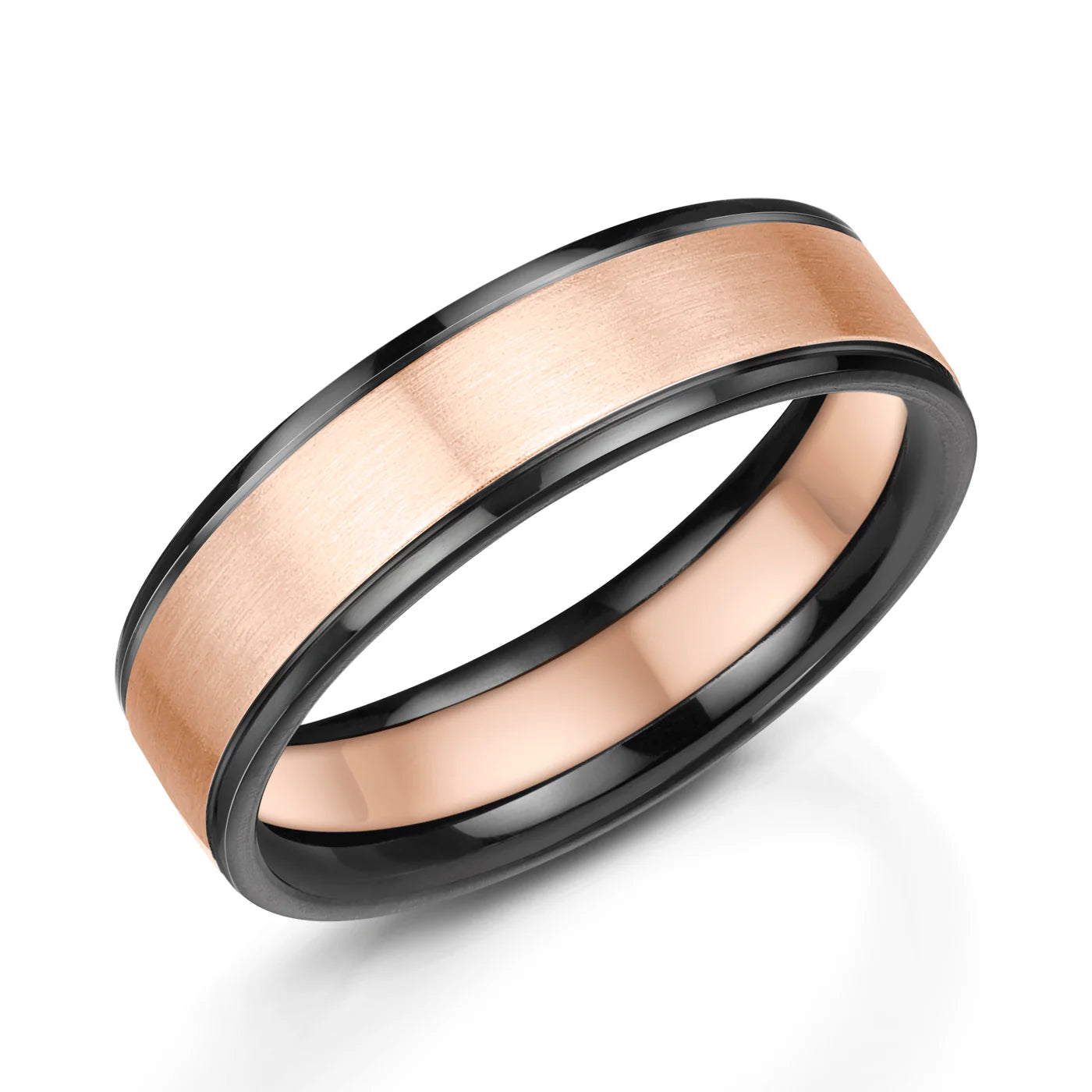 Zedd Duo Zirconium Men's Wedding Band 6mm ZZ560