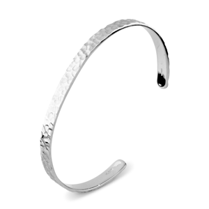 Beards Hand-Hammered 18k White Gold Bangle