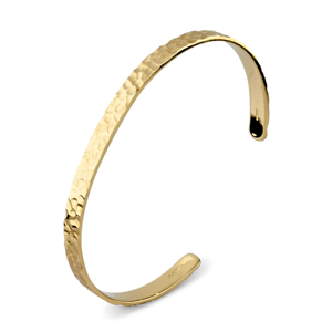 Beards Hand-Hammered 18k Yellow Gold Bangle