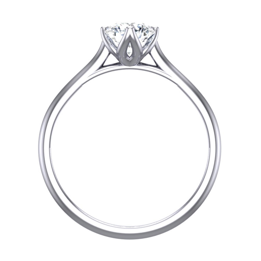 Beards Round Brilliant Cut Diamond Four Claw Platinum Engagement Ring ...