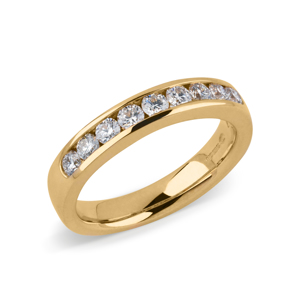 BEARDS 18ct Yellow Gold Nine Stone Channel Set Eternity Ring