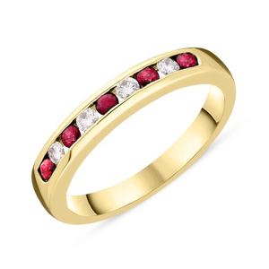 BEARDS Ruby & DIAMOND channel set eternity ring