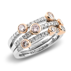 Beards Platinum Rose Gold Galaxy Pink Diamond Ring