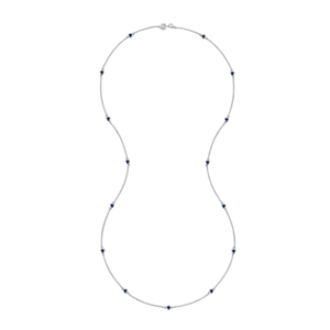 DOWER & HALL Long Blue Sapphire Twinkle Chain Necklace