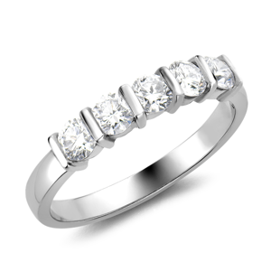 Beards Five-Stone Bar Set Half Eternity Ring