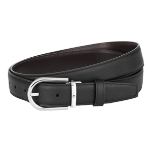 Montblanc Black/Brown 30mm Reversible Leather Belt