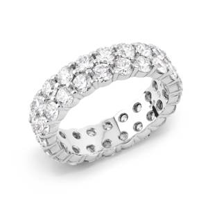 Beards Platinum Diamond 2-Row Full Eternity Ring 4.00ct