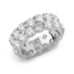 Beards Platinum Diamond 2-Row Full Eternity Ring 8.00ct