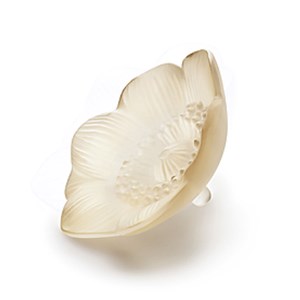Lalique Small Gold Lustre Crystal Anemone Sculpture