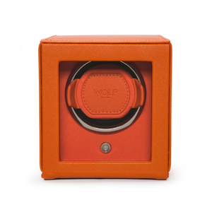 Wolf Cub Single Watch Winder Orange Vegan Leather