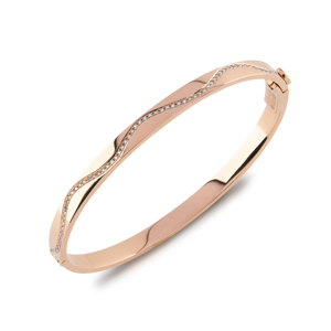 BEARDS Handmade Rose Gold Diamond Bangle