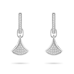 BEARDS ÉVENTAIL DIAMOND DROP CONVERTIBLE EARRINGS SILVER & DIAMOND