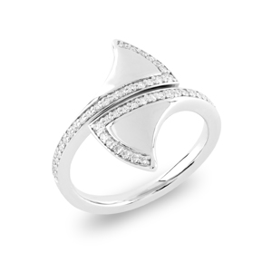 Beards Éventail Fan Diamond Ring Silver