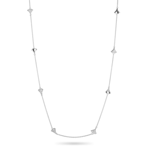 BEARDS ÉVENTAIL LONG NECKLACE SILVER & DIAMOND