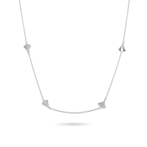 BEARDS ÉVENTAIL SHORT NECKLACE SILVER & DIAMOND