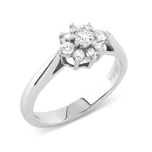 Beards Platinum Diamond Cluster Flower Ring