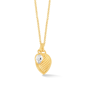 Dower & Hall White Topaz Twist Peardrop Necklace
