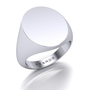 Beards Oval Signet Ring 13mm x 10mm Platinum