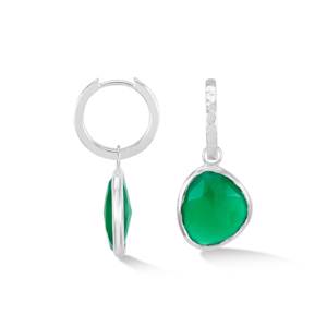 Dower & Hall Green Onyx Pebble Huggie Hoops