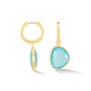 Dower & Hall Chalcedony Pebble Huggie Hoops