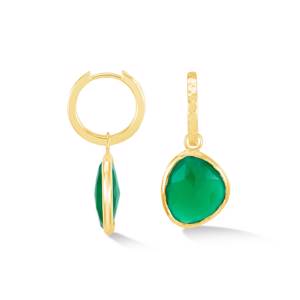 Dower & Hall Green Onyx Pebble Huggie Hoops