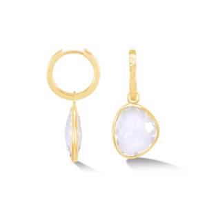 Dower & Hall Rock Crystal Pebble Huggie Hoops