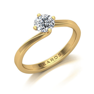 Beards Diamond Twist 0.60ct Engagement Ring 18k Yellow Gold