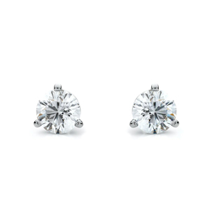 BEARDS THREE-CLAW Lab-Grown DIAMOND & PLATINUM EARSTUDS  1.05ct