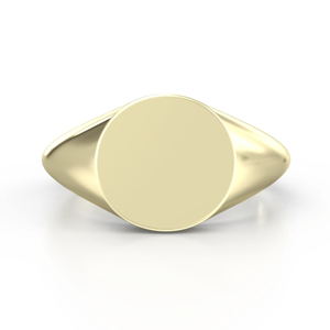 Beards Round Signet Ring 10mm 9ct Yellow Gold